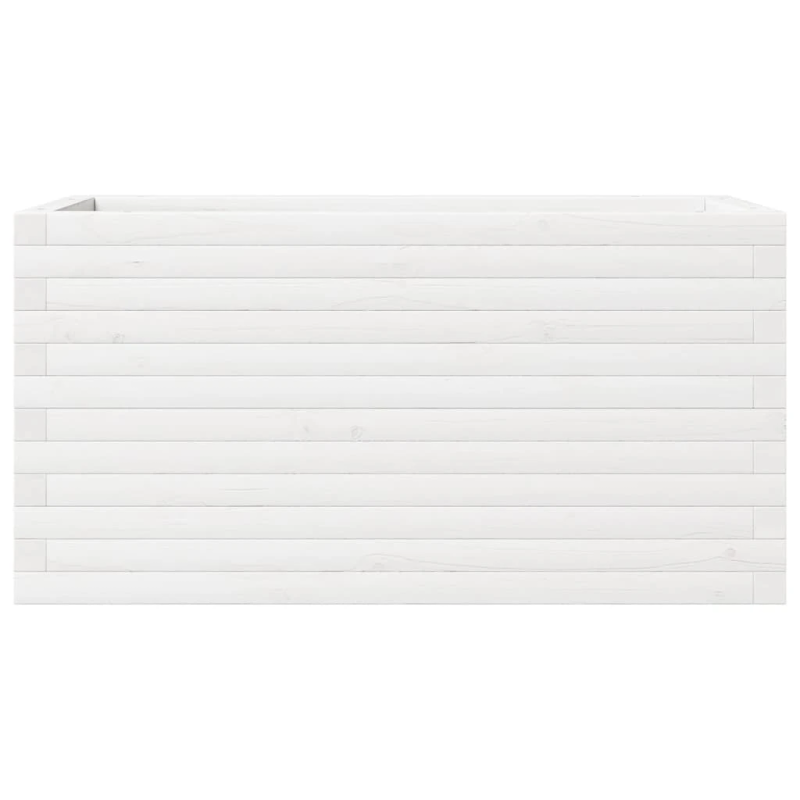 vidaXL dārza puķu kaste, balta, 90x40x46 cm, priedes masīvkoks