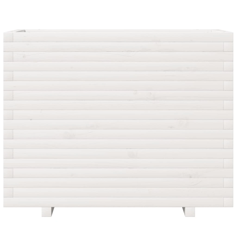 vidaXL dārza puķu kaste, balta, 90x40x72,5 cm, priedes masīvkoks