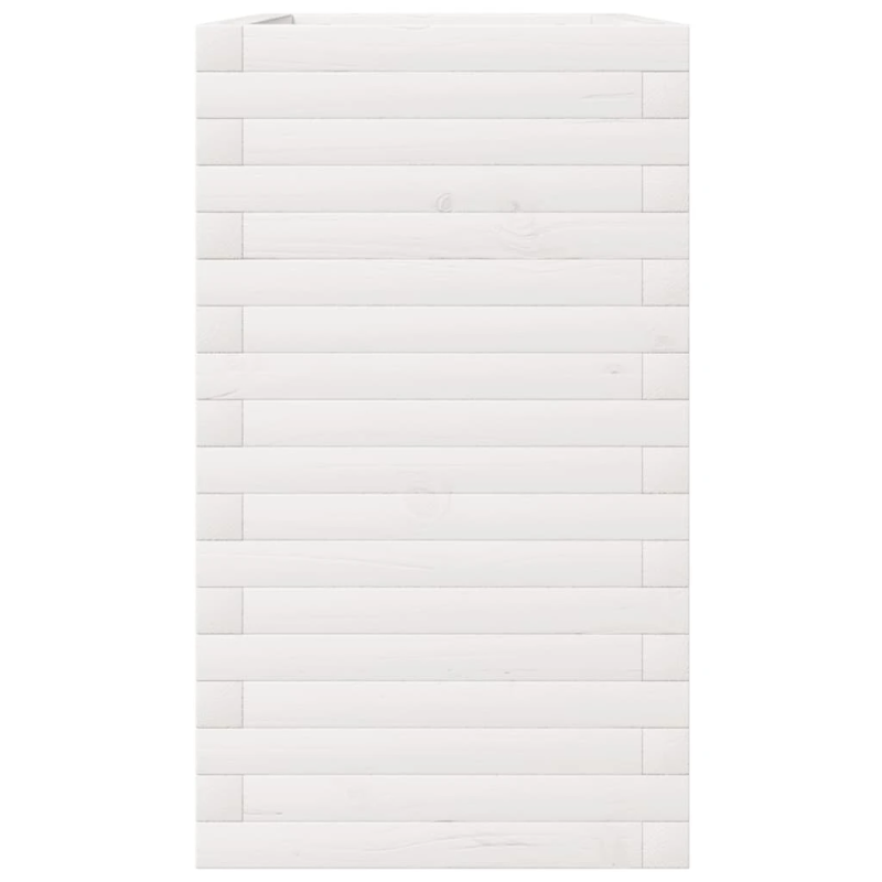 vidaXL dārza puķu kaste, balta, 90x40x72,5 cm, priedes masīvkoks