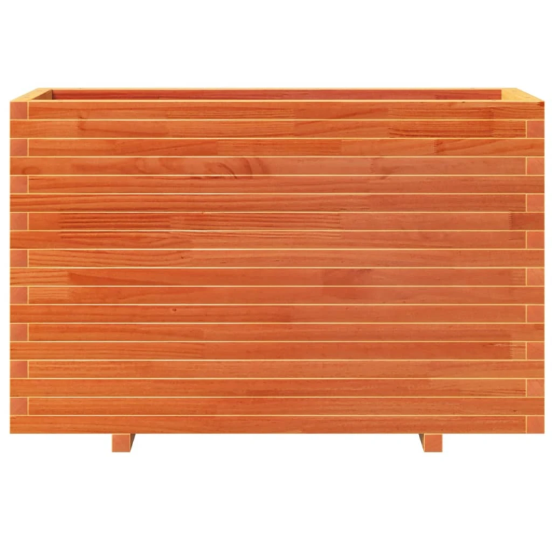 vidaXL dārza puķu kaste, vaska brūnas, 110x40x72,5cm priedes masīvkoks