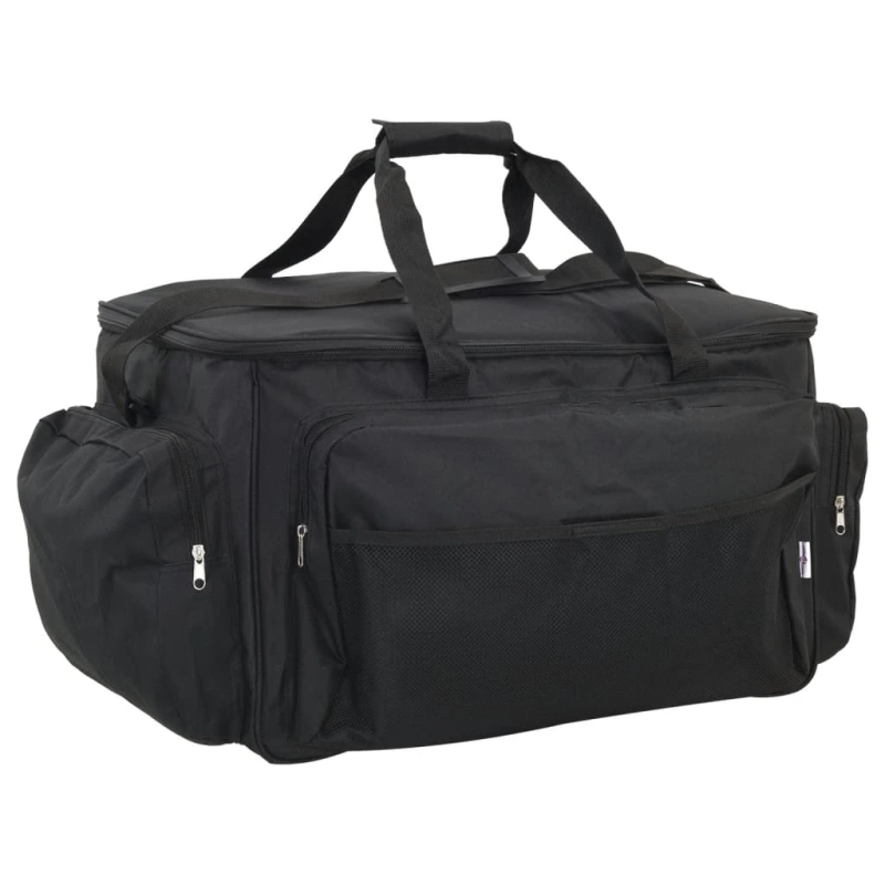 vidaXL makšķerēšanas soma, ūdensizturīga, melna, Oksfordas audums