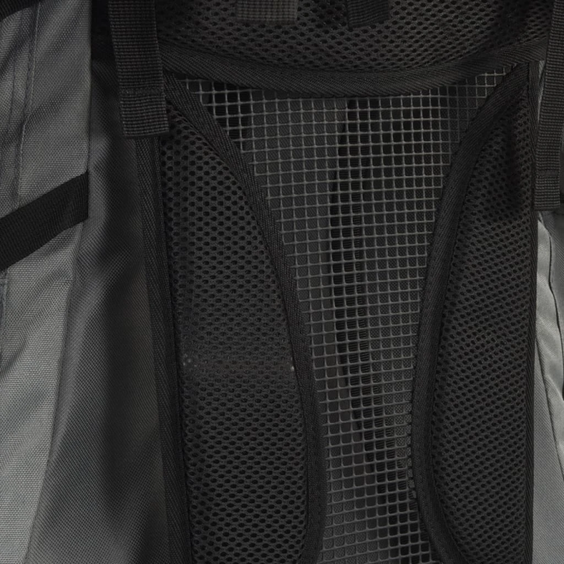 vidaXL pārgājienu mugursoma, pelēka, 100 l, Oksfordas audums