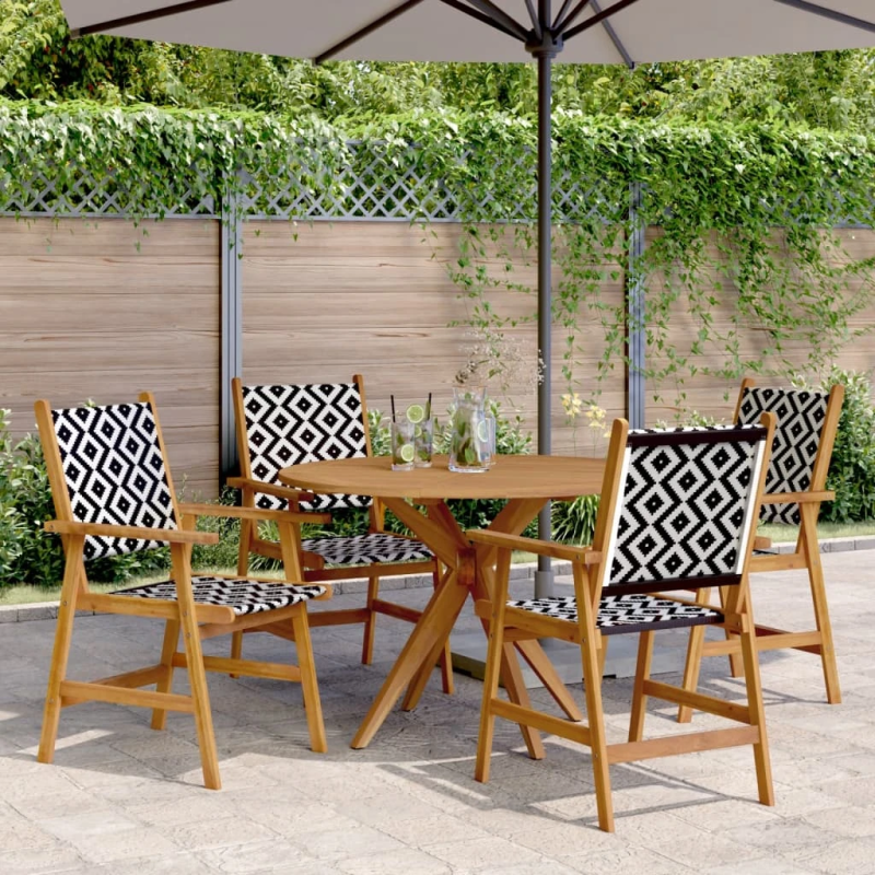 vidaXL 5-daļīgs dārza mēbeļu komplekts, akācijas masīvkoks