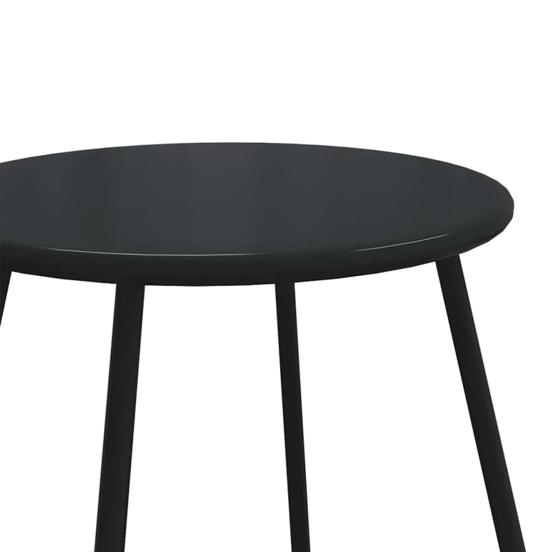 vidaXL 5-daļīgs balkona mēbeļu komplekts, matrači, melns, tērauds