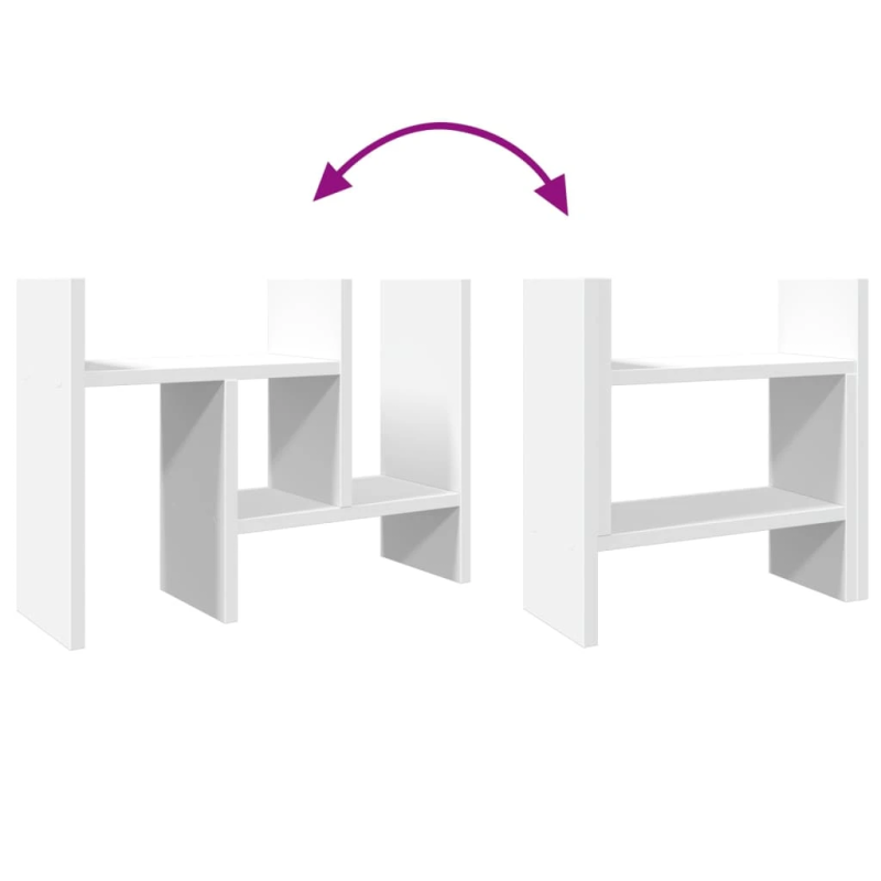 vidaXL rakstāmgalda organizators, balts, 34,5x15,5x35,5 cm, koks