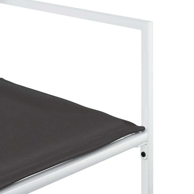 vidaXL 17-daļīgs dārza mēbeļu komplekts ar matračiem, balts tekstilēns