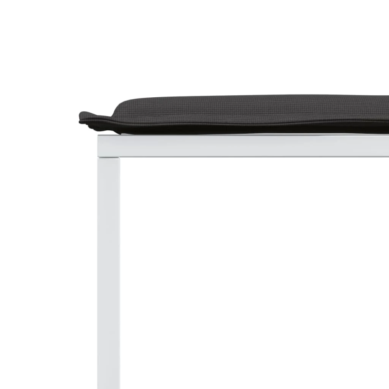 vidaXL 13-daļīgs dārza mēbeļu komplekts ar matračiem, balts tekstilēns