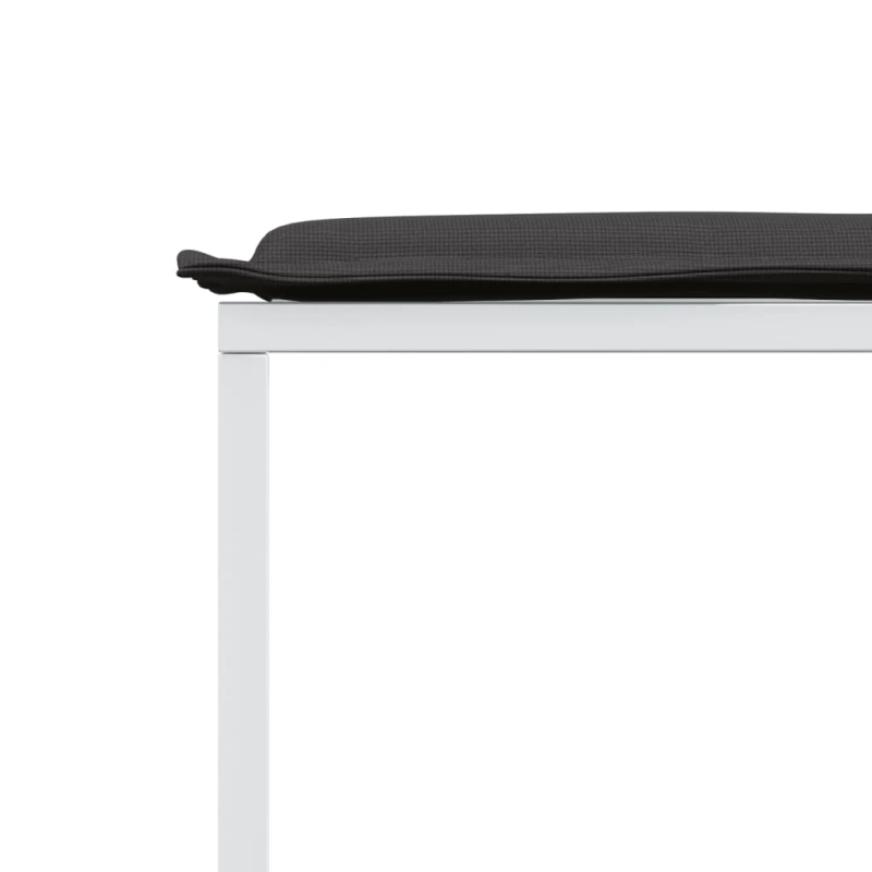 vidaXL 15-daļīgs dārza mēbeļu komplekts ar matračiem, balts tekstilēns