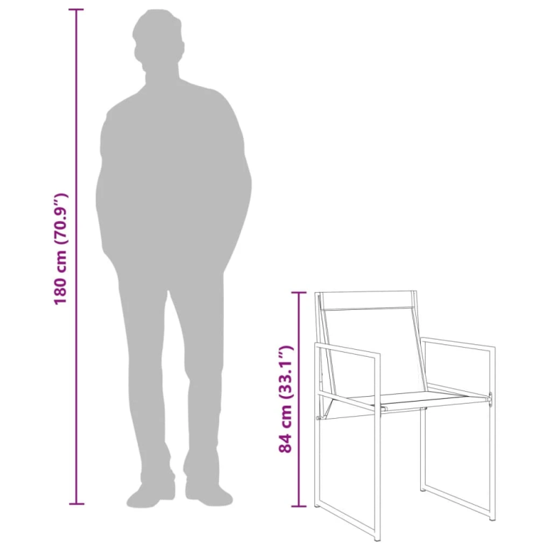 vidaXL 7-daļīgs dārza mēbeļu komplekts, melns tekstilēns