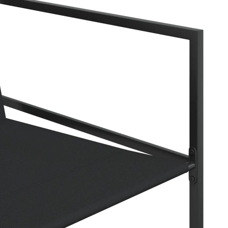 vidaXL 7-daļīgs dārza mēbeļu komplekts, melns tekstilēns