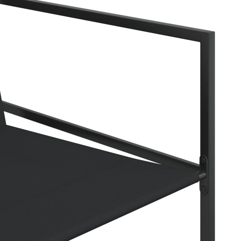 vidaXL 11-daļīgs dārza mēbeļu komplekts, melns tekstilēns