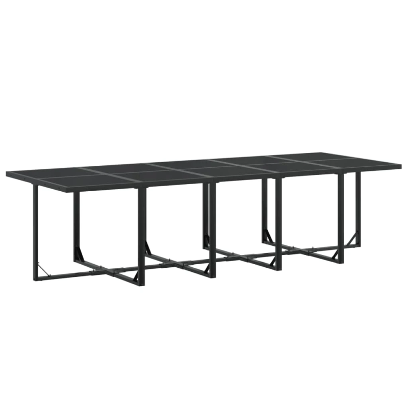 vidaXL 11-daļīgs dārza mēbeļu komplekts, melns tekstilēns