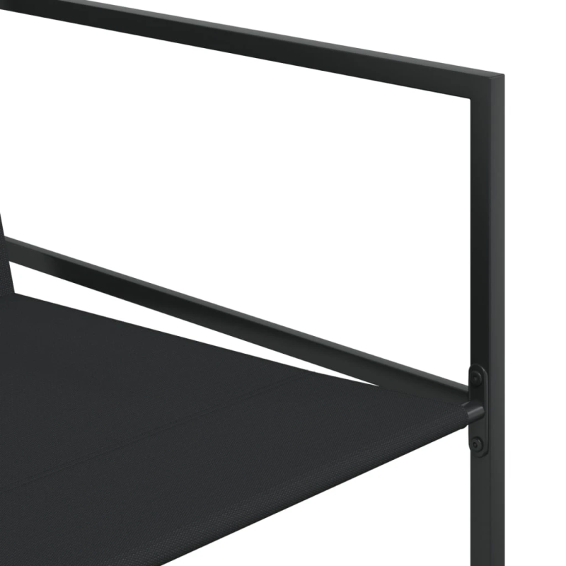 vidaXL 13-daļīgs dārza mēbeļu komplekts, melns tekstilēns