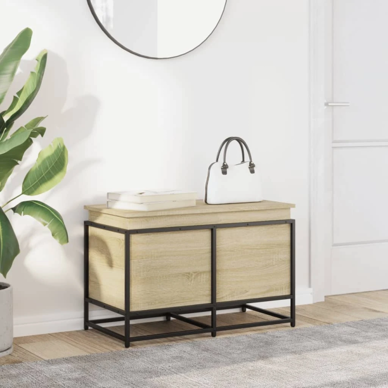 vidaXL uzglabāšanas kaste ar vāku, 80x40x51,5 cm, inženierijas koks