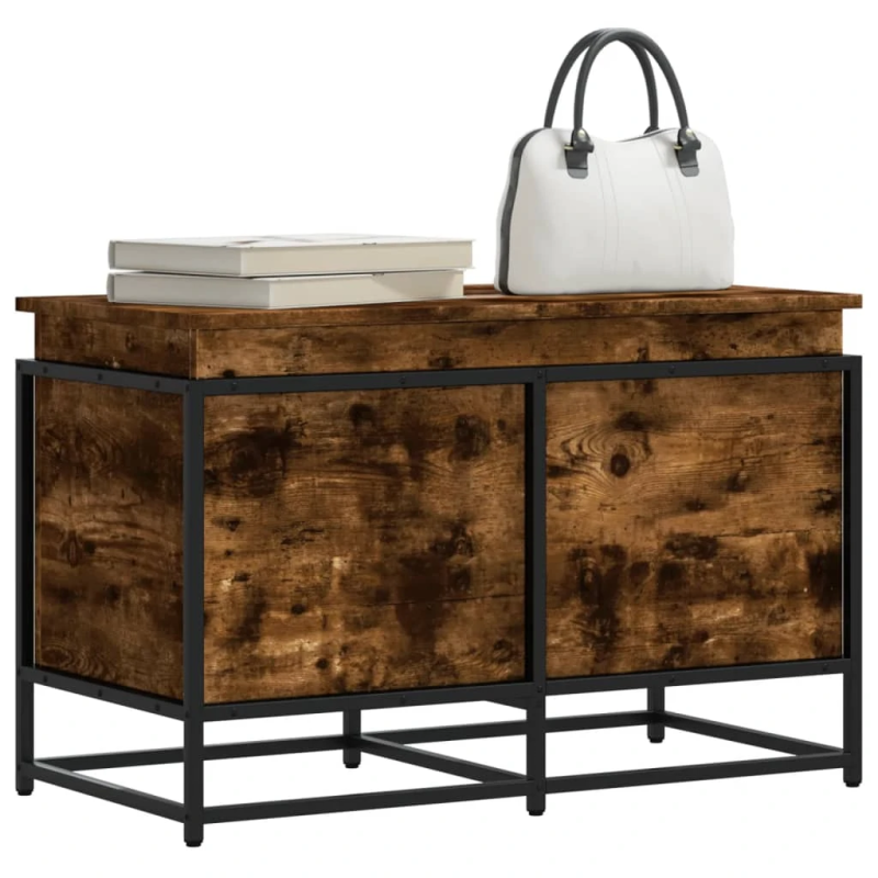 vidaXL uzglabāšanas kaste ar vāku, 80x40x51,5 cm, inženierijas koks