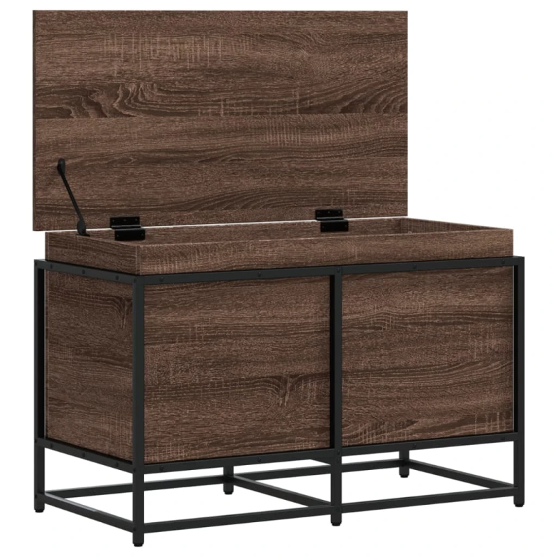 vidaXL uzglabāšanas kaste ar vāku, 80x40x51,5 cm, inženierijas koks