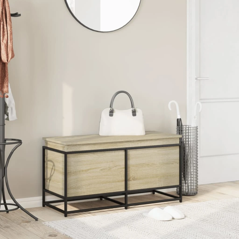 vidaXL uzglabāšanas kaste ar vāku, 100x40x51,5 cm, inženierijas koks