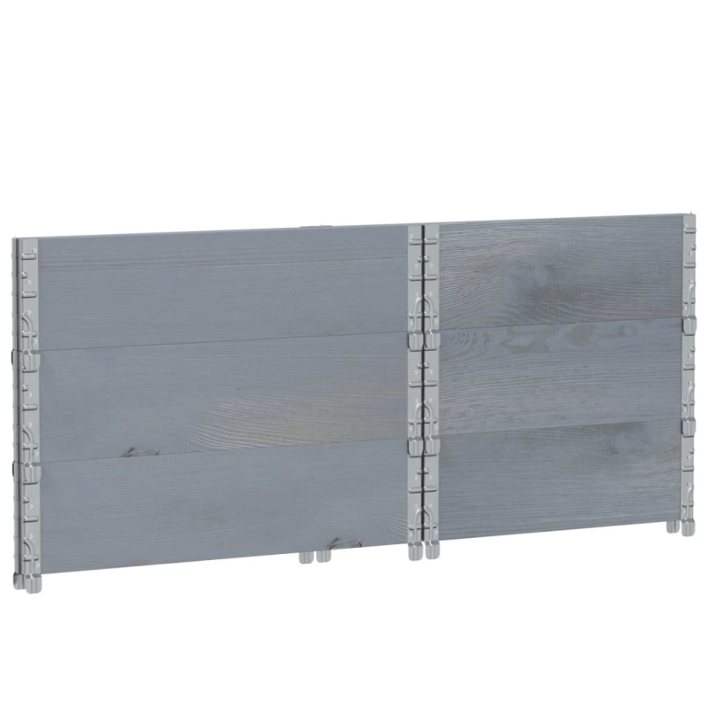 vidaXL palešu apmales, 3 gab., pelēks, 80x60 cm, priedes masīvkoks