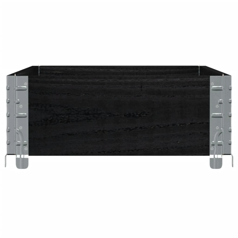 vidaXL dārza puķu kaste, melna, 100x50 cm, priedes masīvkoks