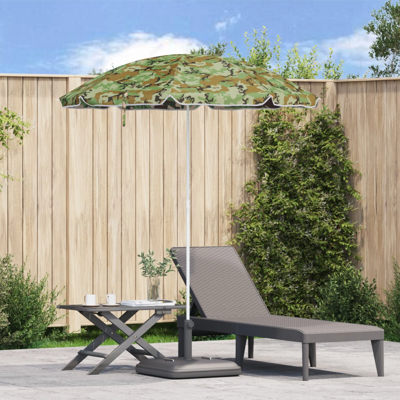 vidaXL Pludmales Saulesparasols Kamuflāžas 206 x 206 x 212 cm