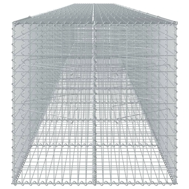 vidaXL gabiona grozs ar vāku, 1200x100x100 cm, cinkota dzelzs