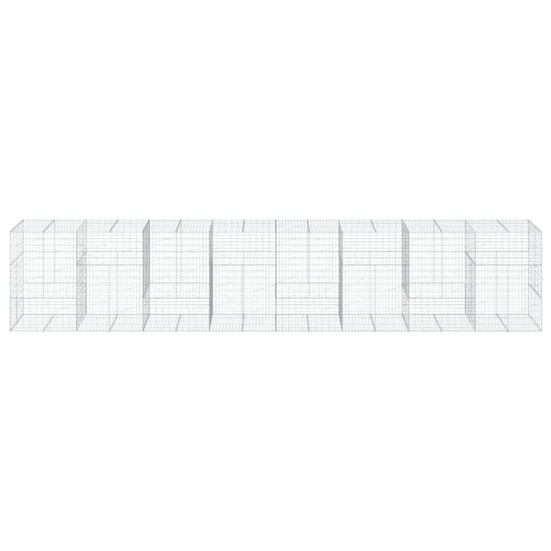 vidaXL gabiona grozs ar vāku, 800x100x150 cm, cinkota dzelzs