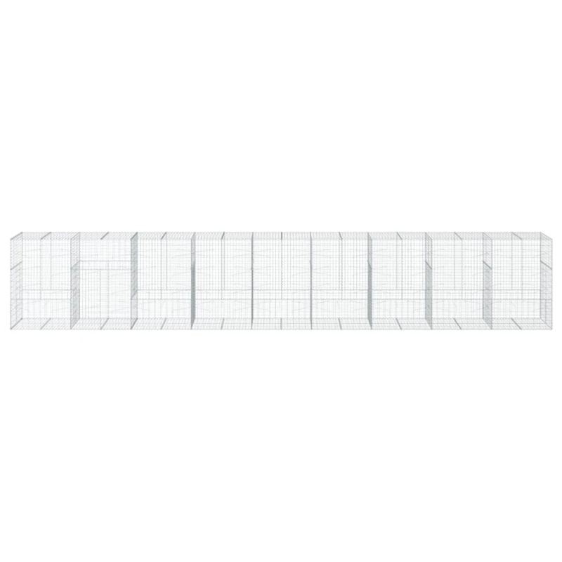 vidaXL gabiona grozs ar vāku, 900x100x150 cm, cinkota dzelzs