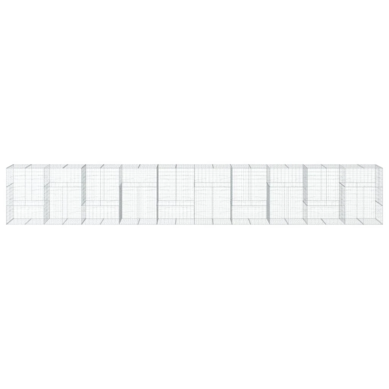 vidaXL gabiona grozs ar vāku, 1000x100x150 cm, cinkota dzelzs