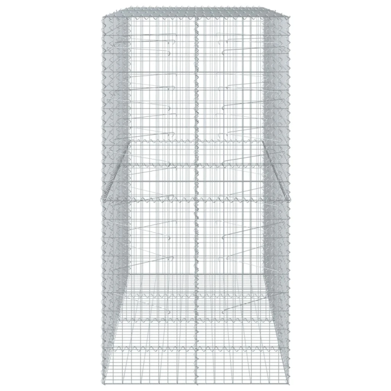 vidaXL gabiona grozs ar vāku, 200x100x200 cm, cinkota dzelzs