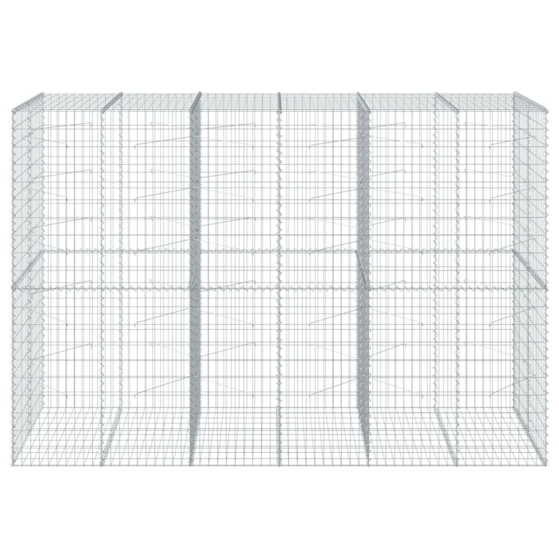 vidaXL gabiona grozs ar vāku, 300x100x200 cm, cinkota dzelzs