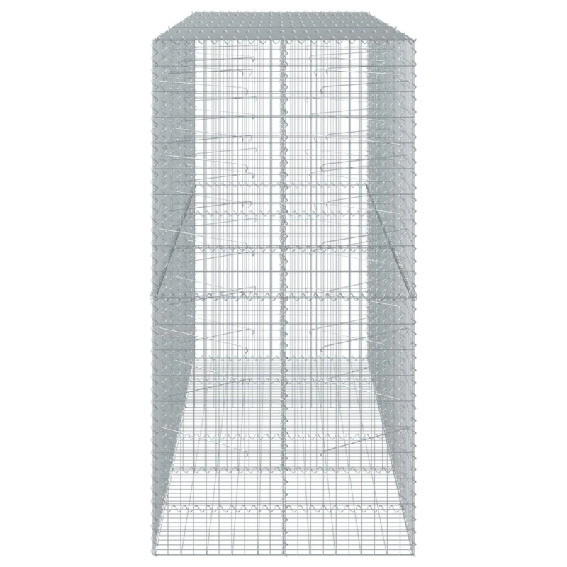 vidaXL gabiona grozs ar vāku, 300x100x200 cm, cinkota dzelzs