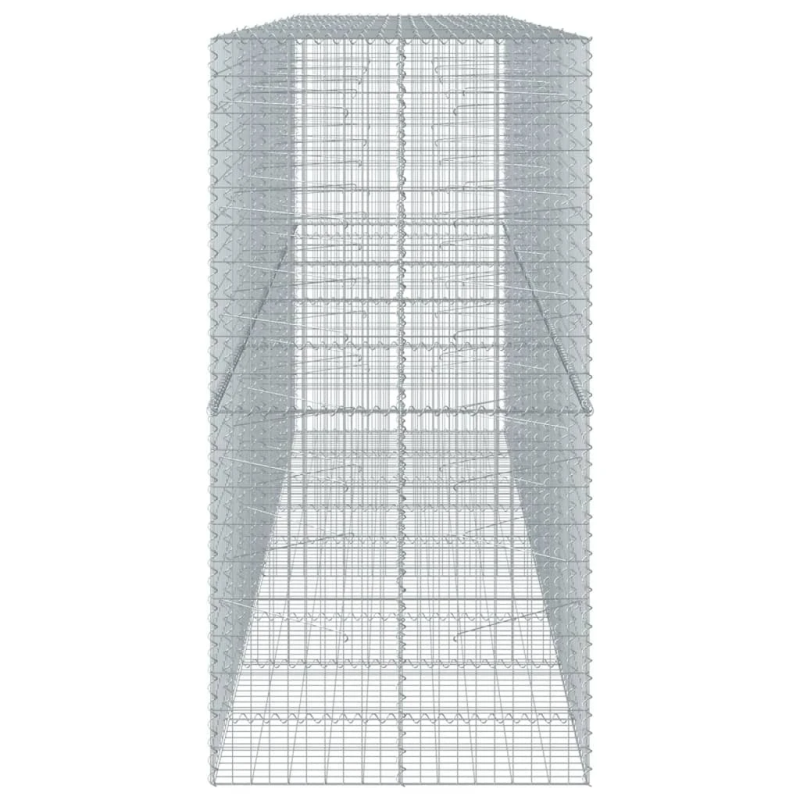 vidaXL gabiona grozs ar vāku, 450x100x200 cm, cinkota dzelzs