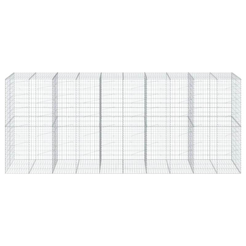 vidaXL gabiona grozs ar vāku, 500x100x200 cm, cinkota dzelzs