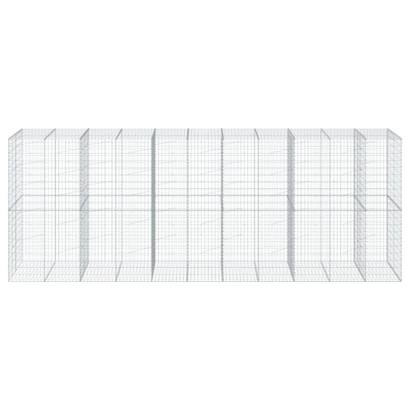 vidaXL gabiona grozs ar vāku, 550x100x200 cm, cinkota dzelzs