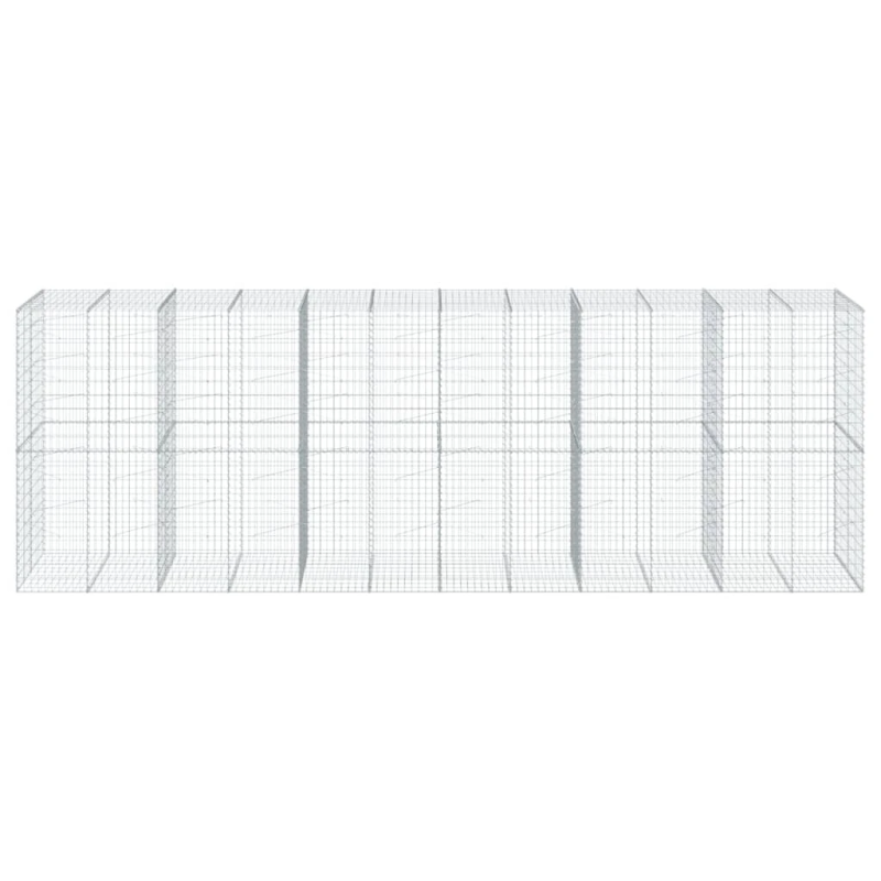 vidaXL gabiona grozs ar vāku, 600x100x200 cm, cinkota dzelzs