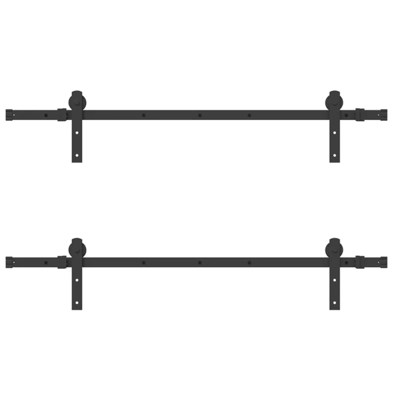 vidaXL bīdāmo durvju sistēma, 305 cm, melns tērauds