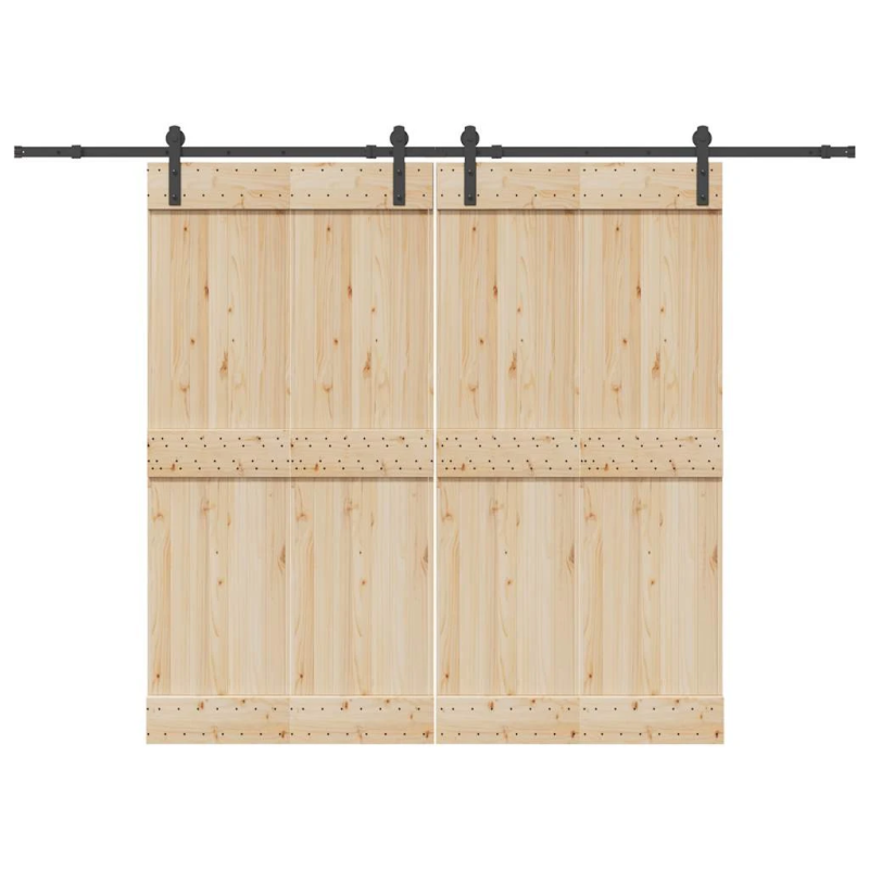 vidaXL bīdāmo durvju sistēma, 427 cm, melns tērauds