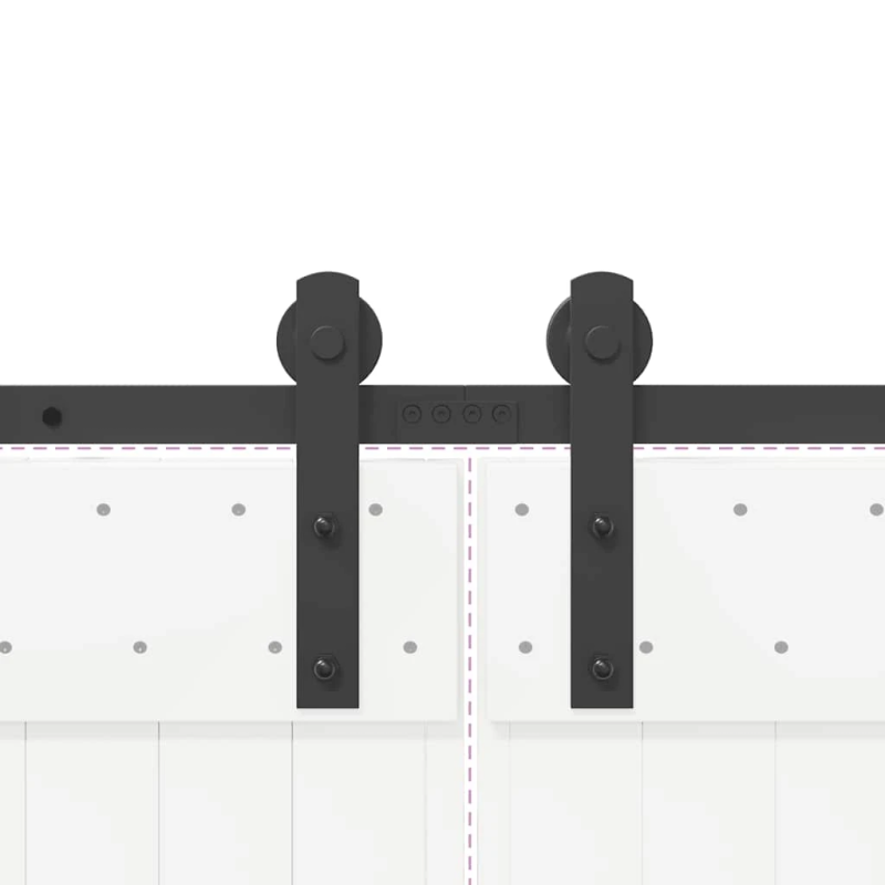 vidaXL bīdāmo durvju sistēma, 427 cm, melns tērauds