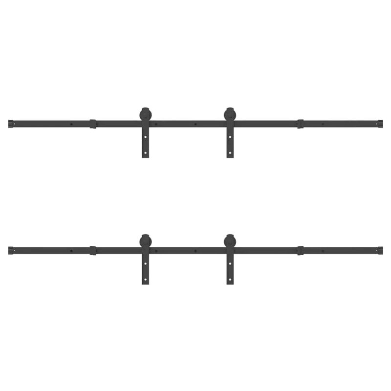 vidaXL bīdāmo durvju sistēma, 427 cm, melns tērauds