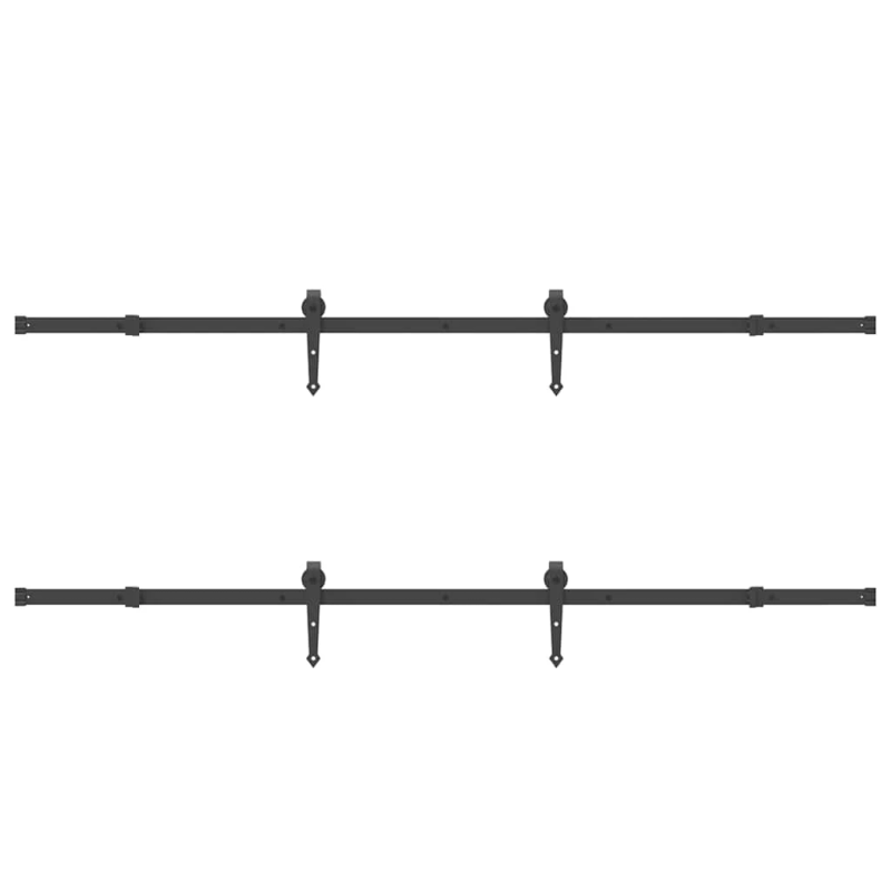 vidaXL bīdāmo durvju sistēma, 427 cm, melns tērauds