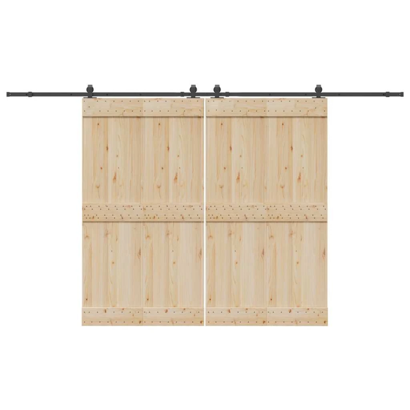 vidaXL bīdāmo durvju sistēma, 366 cm, melns tērauds