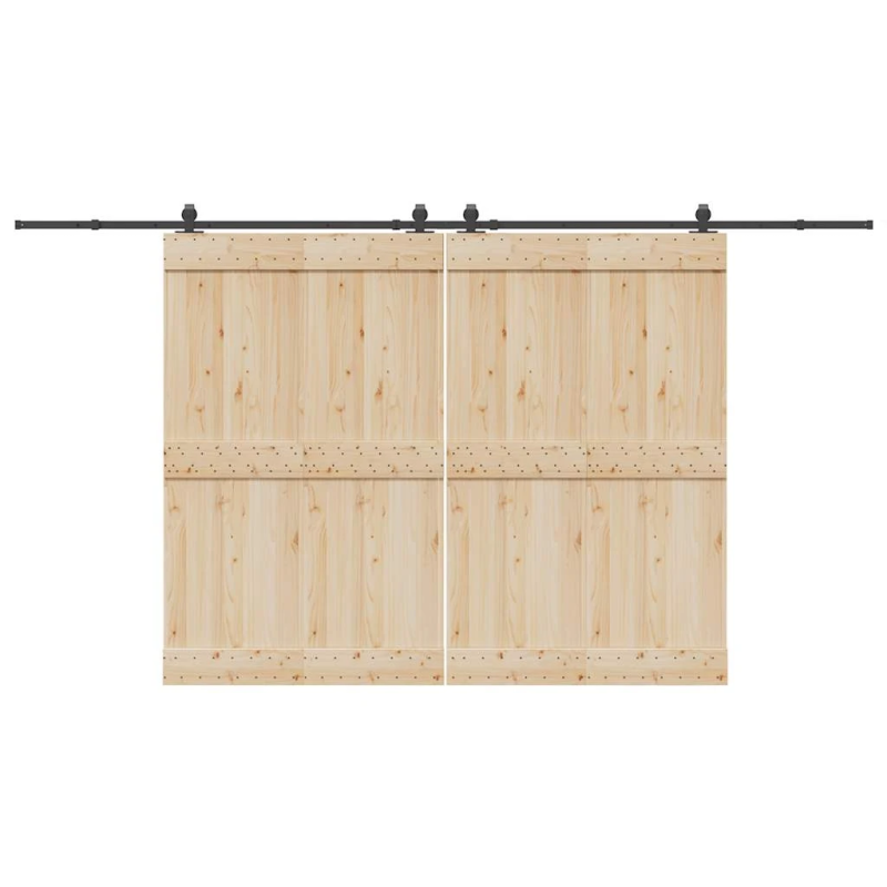 vidaXL bīdāmo durvju sistēma, 400 cm, melns tērauds