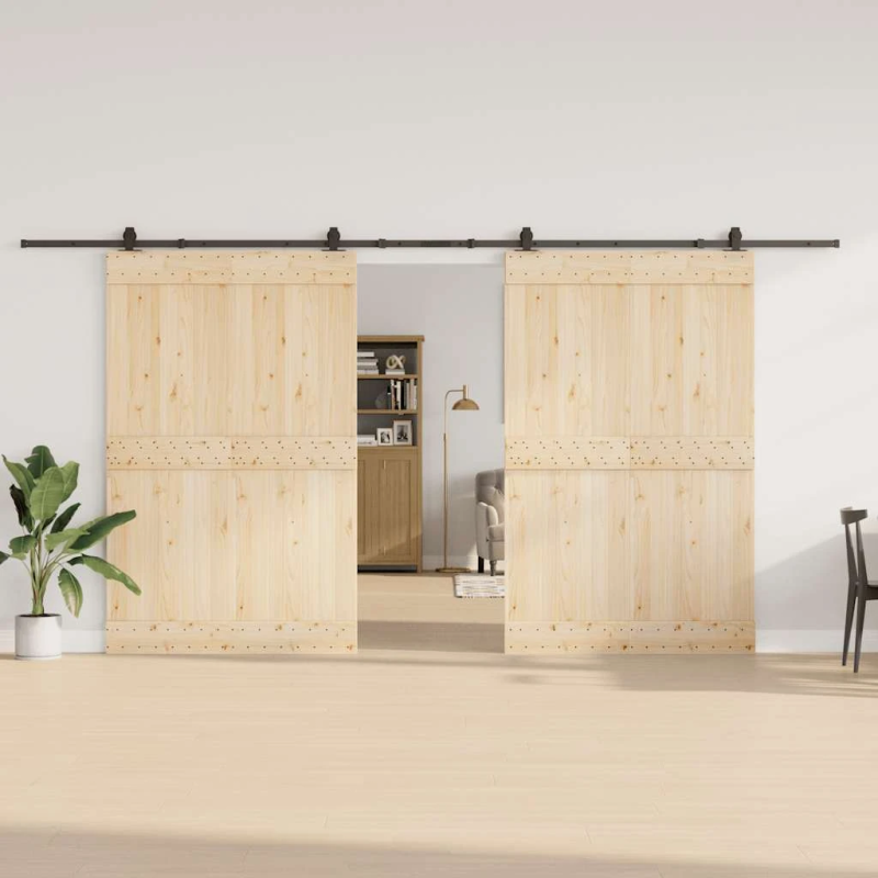 vidaXL bīdāmo durvju sistēma, 427 cm, melns tērauds