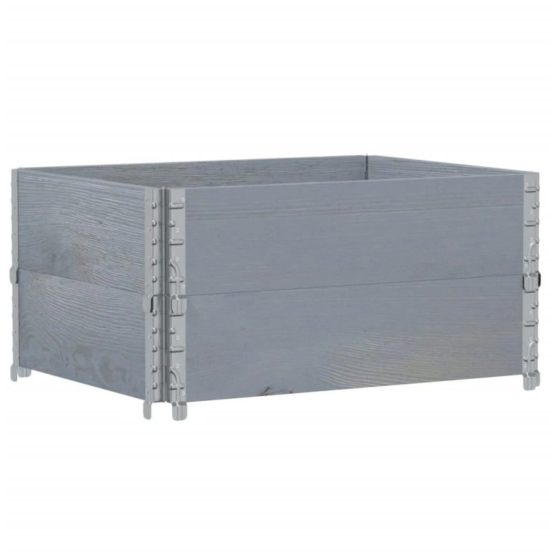vidaXL dārza puķu kaste, pelēka, 80x60 cm, priedes masīvkoks