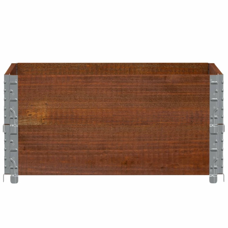 vidaXL dārza puķu kaste, brūns, 80x60 cm, priedes masīvkoks