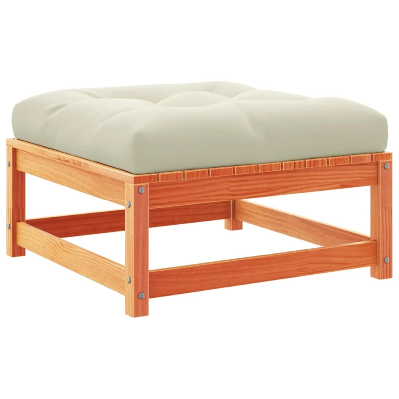 vidaXL 6-daļīgs dārza dīvānu komplekts, matrači, brūns priedes koks