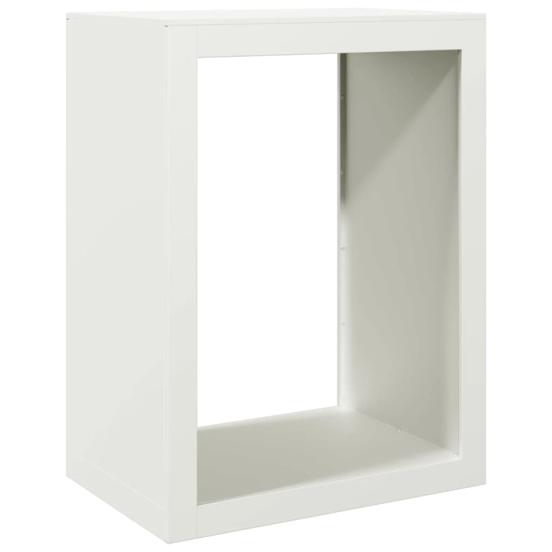 vidaXL malkas uzglabāšanas statīvs, balts, 60x40x80 cm, tērauds