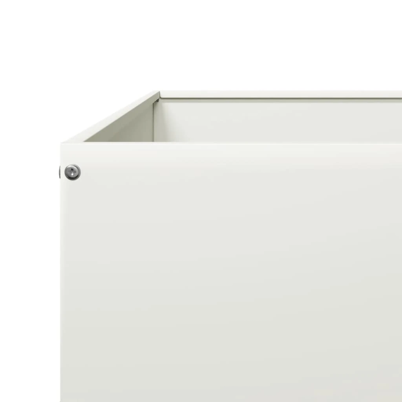 vidaXL augstā puķu kaste, balta, 100x100x18,5 cm, tērauds