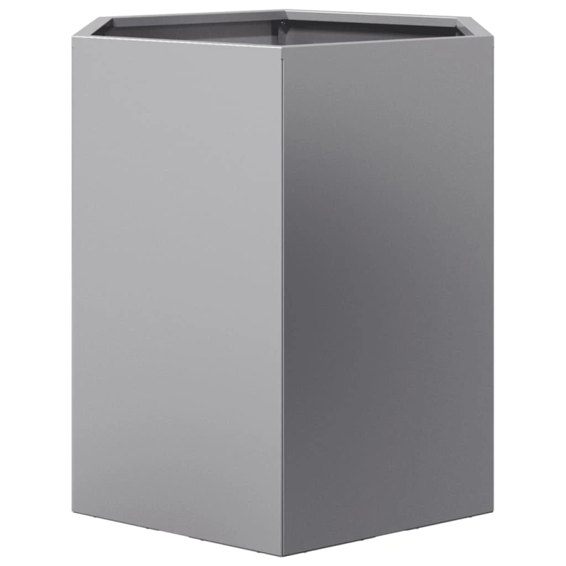 vidaXL dārza puķu kaste, sešstūra, 46x40x45 cm, cinkots tērauds