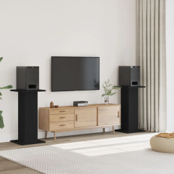 vidaXL skaļruņu statīvi, 2 gab., melni, 30x30x80 cm, inženierijas koks